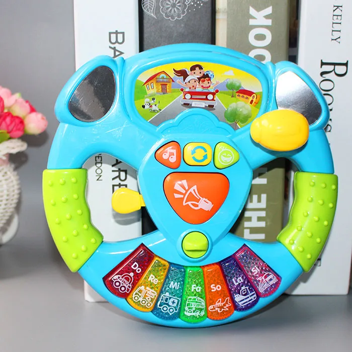 

Promotion Toy Musical Instruments For Kids Baby Steering Wheel Musical Handbell Developing Educational Toys For Children Gift