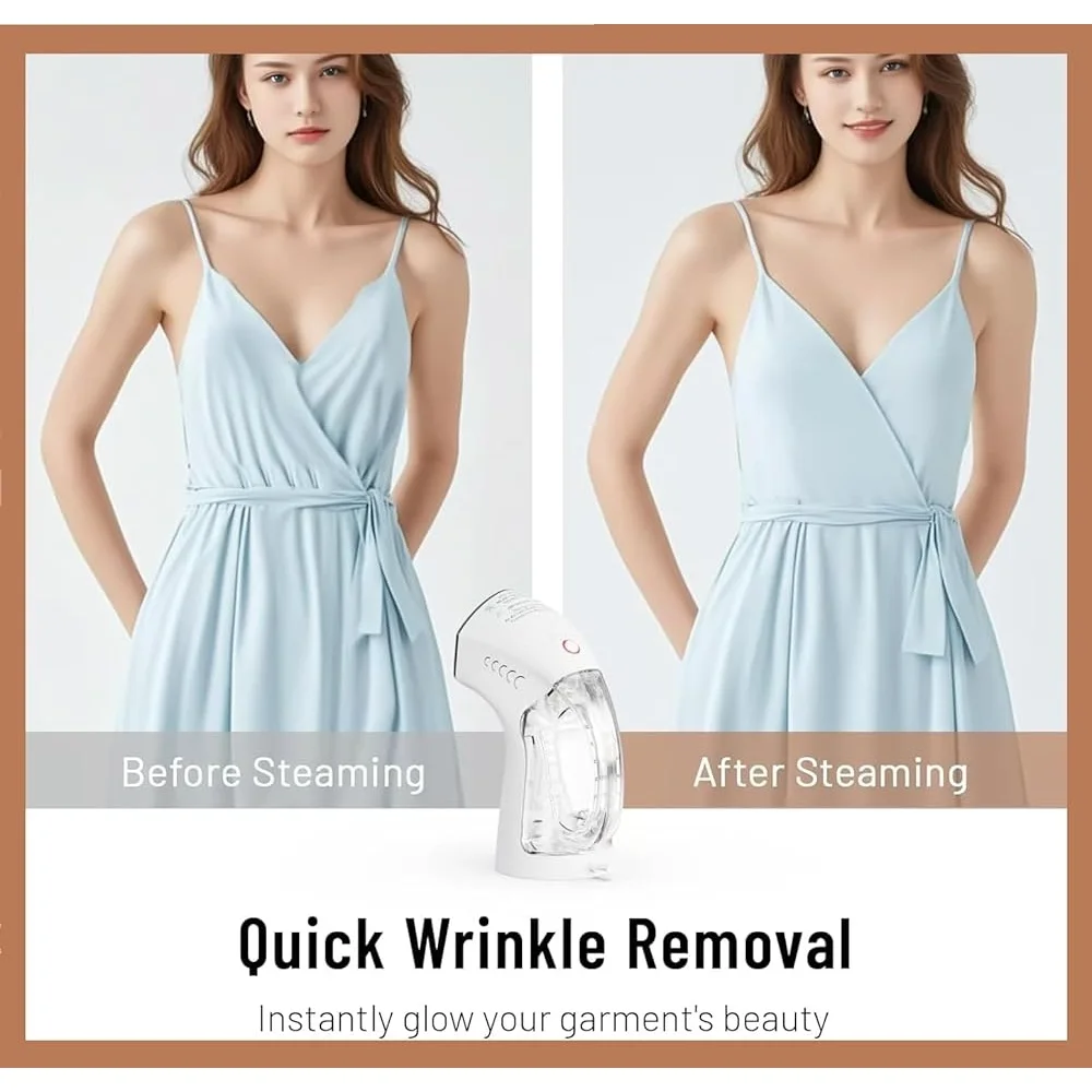 2 in 1 Portable Clothes Steamer Iron Intelligent Chip Soft Steam Leak Proof Design 250ml Water Tank Automatic Shut Off