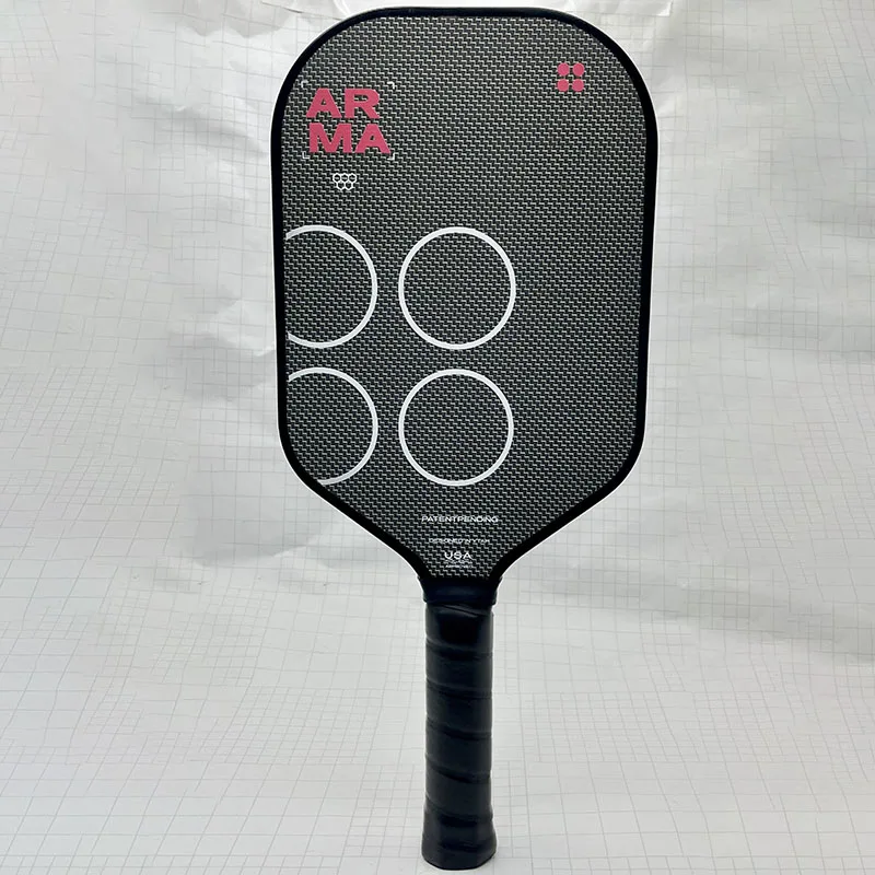 High elasticity ARMA dual density core foam hot press formed titanium wire carbon fiber pickleball paddle