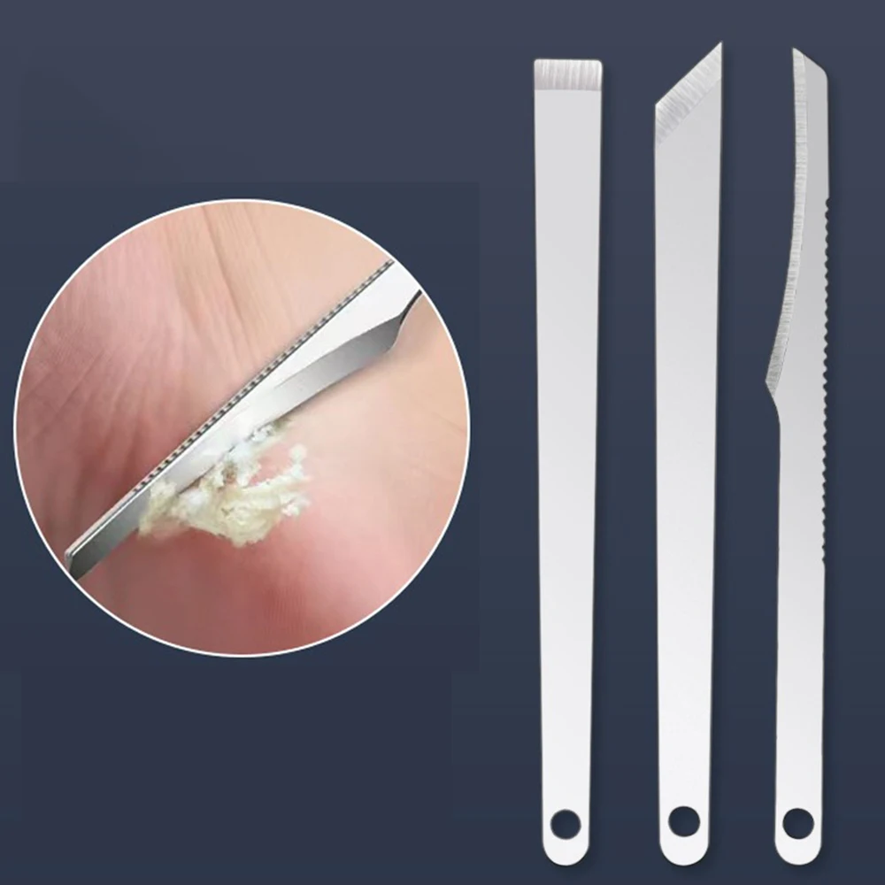 3PCS Pedicure Knife Complete Set of Stainless Steel Pedicure Tools for Scraping Foot Skin Calluses Suitable for Foot Care Tools