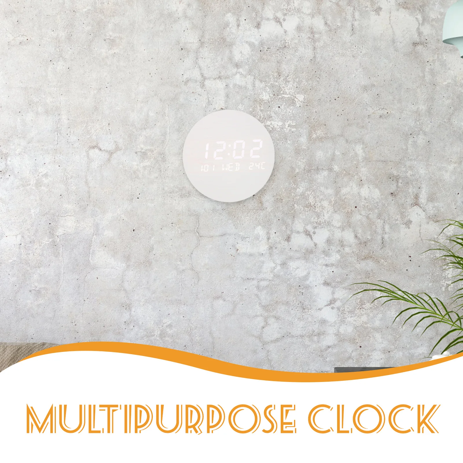 

1pc Rechargeable Led Round Clock Multifunctional Wooden Surface Mirror Alarm Bedroom Desktop Clock Decorative Electronic Silent