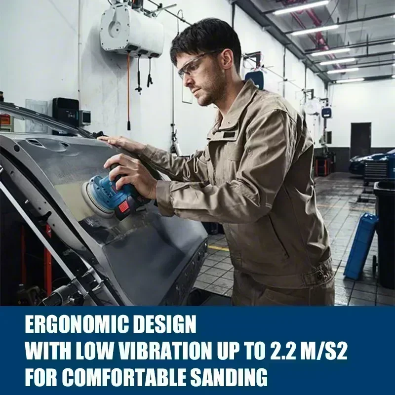 Bosch GEX 185-LI 18V Brushless Orbital Sander 125mm Cordless Polisher Low Vibration Dustless Sanding Machine view 5