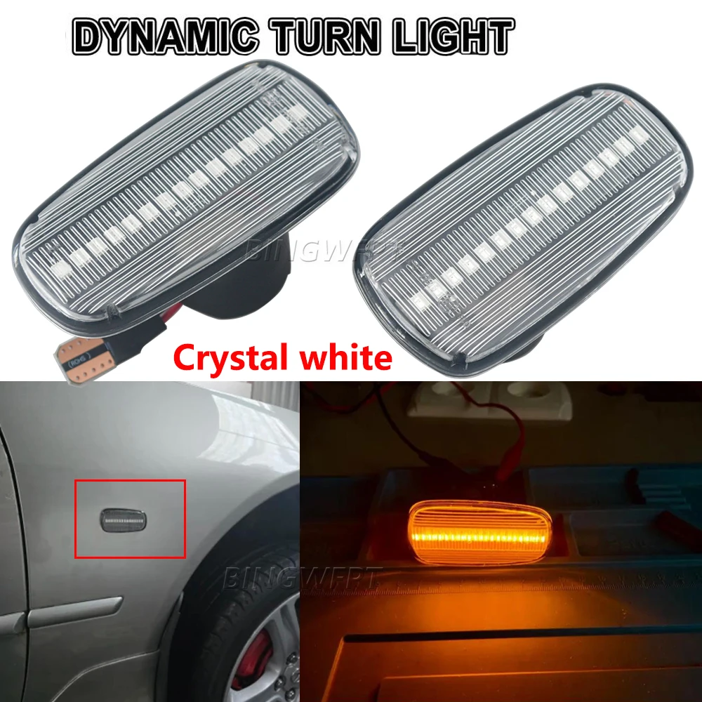 Dynamic LED Turn Signal Light Side Marker Lamps For Toyota Prius Kluger Wish Land Cruiser 200 Prado 120 RAV4 Altezza Lexus IS300