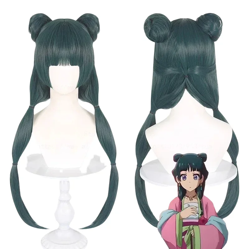 Maomao Cosplay Wig Synthetic Anime The Apothecary Diaries Green Hair 2 Styles Kusuriya No Hitorigoto Hairpin Headress
