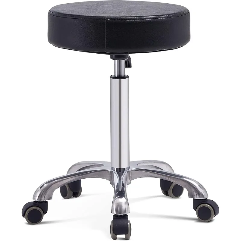 

Height Adjustable Rolling Swivel Stool Chair with Wheels and Round Seat Heavy Duty Metal Base for Salon,Massage