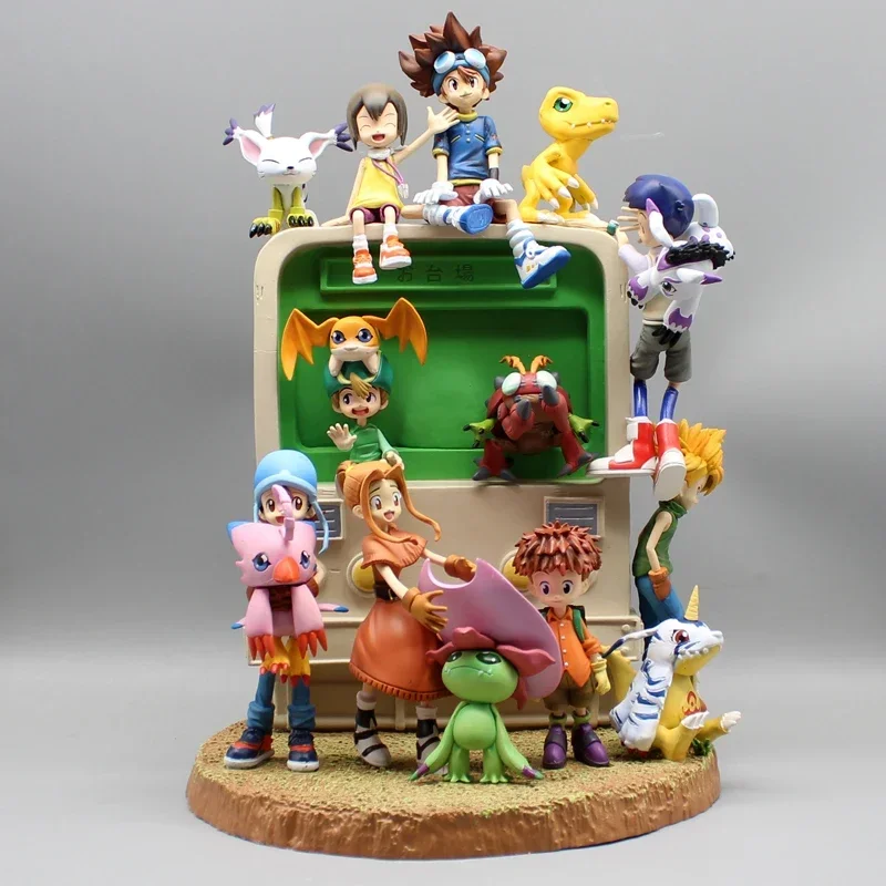 Cartoon Yagami Taichi Digimon Adventure Family Statue Anime Ash Ketchum Figures EGG Meowth James Jessie Figure PVC Model Toys