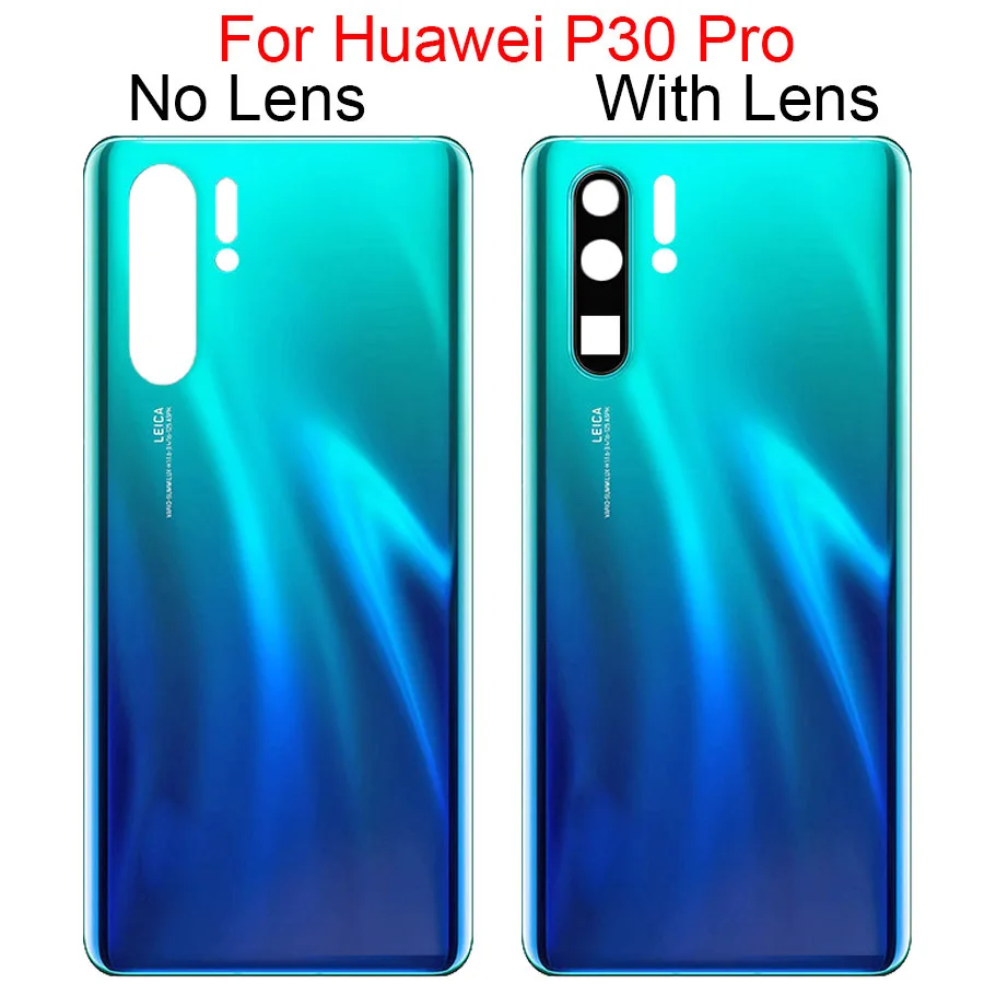 Glass For Huawei P30 Pro Battery Cover Rear Door Housing Back Case Replacement For Huawei P30 Battery Cover With Camera Lens