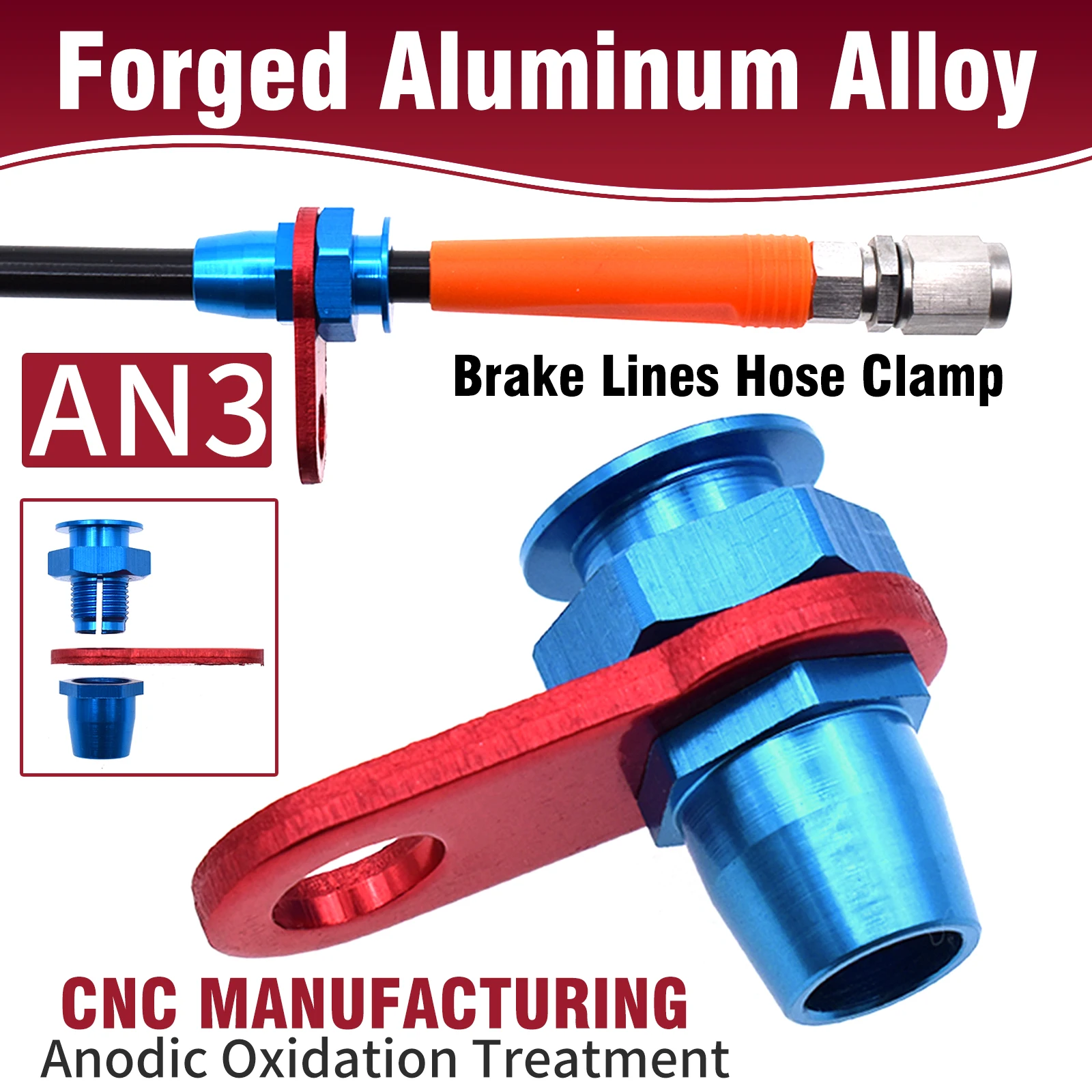 SK CUSTOM AN3 Al Alloy Racing Brake Lines Hose Clamp Single Hole Clutch Throttle Cable Wire Line Clamp Fixing Bracket Pipe Clip