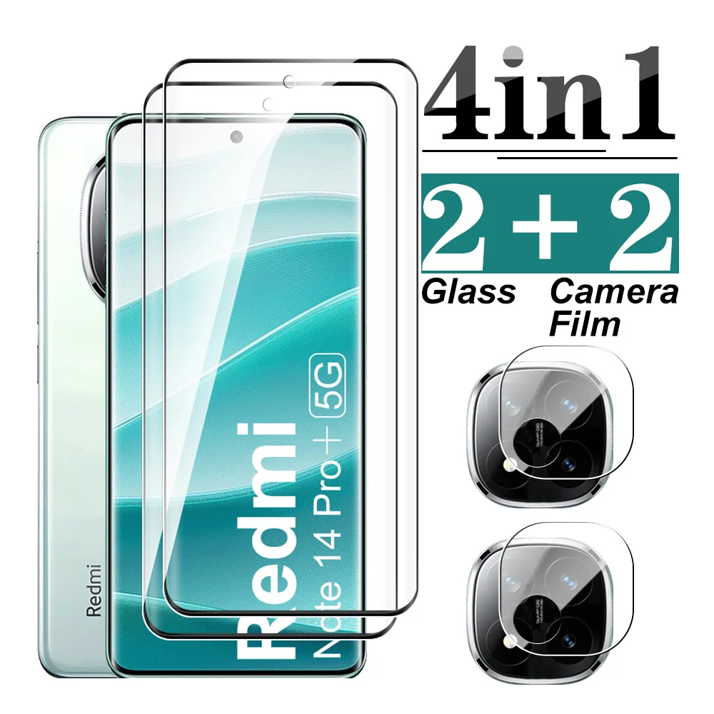 4in1 Readmi note14pro plus 5G HD protective glass For Xiaomi Redmi Note 14 Pro Plus 13 Pro＋ 13ProPlus Lens screen protector film