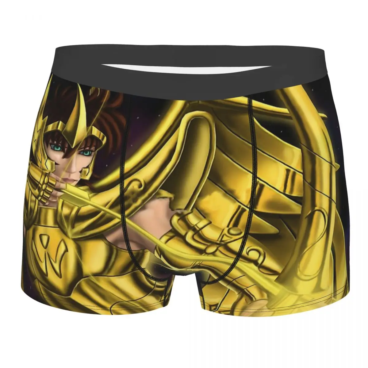 Sagittarius Aiolos Man\'s Boxer Briefs Saint Seiya Adventure Anime Breathable Creative Underwear High Quality Print Shorts Gift