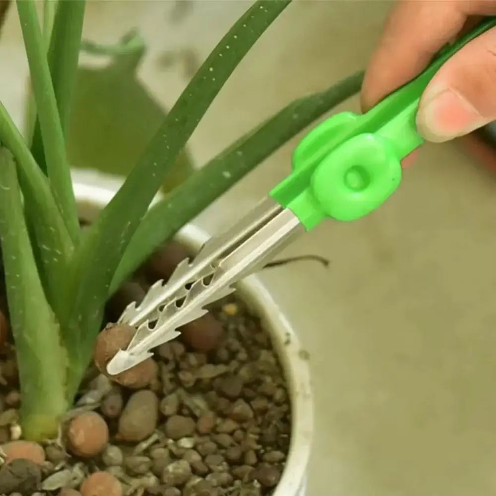 Stainless Steel Gardening Tweezers Solid Stainless Steel Precision Aligned Tip Plant Care Clip Moderate Length Handle