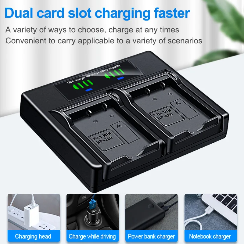 

HQIX for Minolta DIMAGE X XG XI XT XT BIZ Camera NP-200 Dual Charger Battery