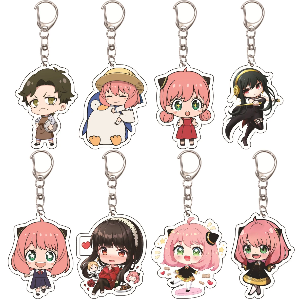 

55MM Keychain Anime SPY×FAMILY Anya Forger Yor Forger Yor Briar Twilight Loid Forger Damian Desmond Acrylic Key Chain Cute Gifts