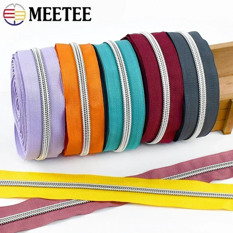 5-30M 5# Meetee Zipper Tape Long Zippers Rolls To The Meter for Sewing Closures Tailor Ziper Repair Kit Cloth Coil Zip Accessory