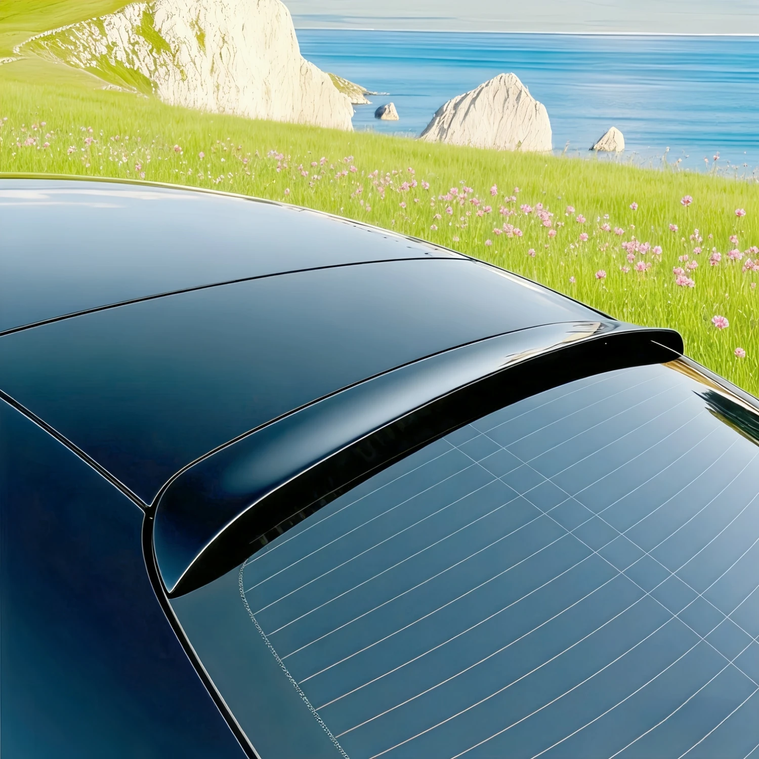 

Gloss Black Rear Roof Spoiler Wings For Mercedes Benz W214 E Class E260 E300 AMG 2024+ Tuning Rear Window Spoiler Caps Bodykits