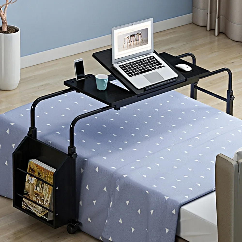 Cross Bed Desk,Adjustable Laptop Cart Mobile Computer Desk Overbed Writing Table with Wheels ,Cross Bed Desk