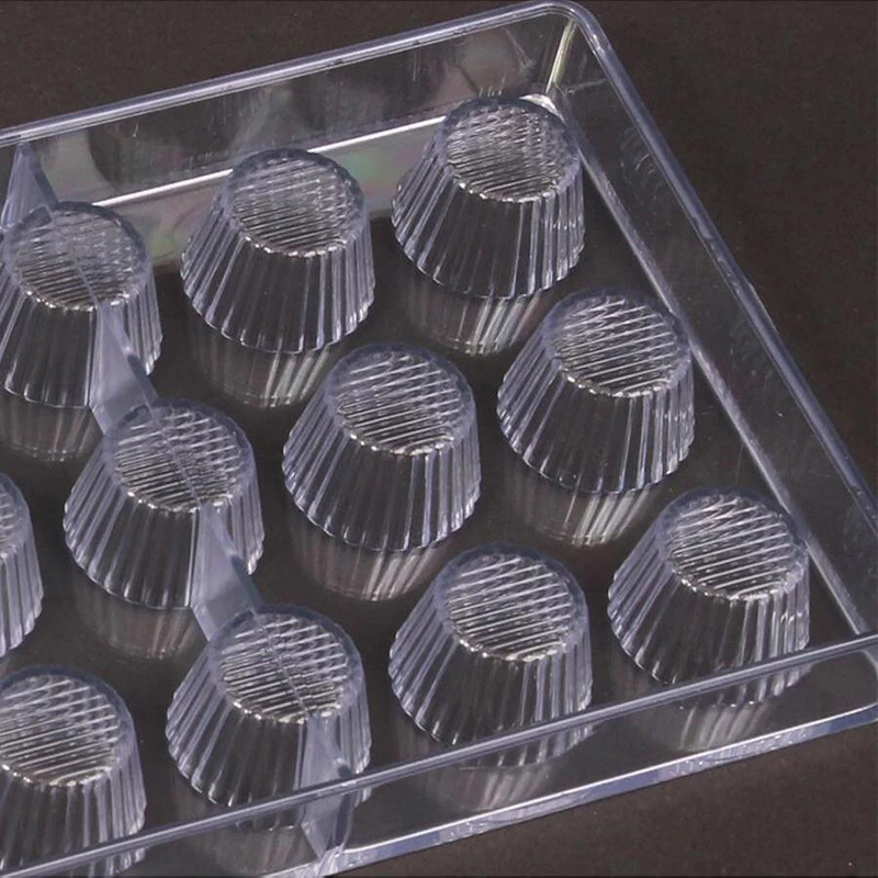 21Grids Cupcake Shape Striped Barrel Shape Plastic Chocolate Mold Handmade DIY Kitchen Baking Utensils Pastry Molds TMZ