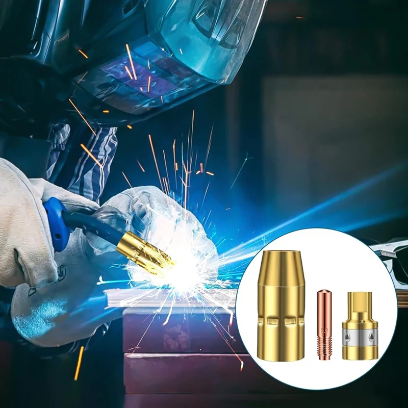 COFA-34Pc For MIG Welding Gun Accessory Kit,0.03In Contact Tip Airless Nozzle Diffuser Compatible With H-9/10 Welding Machine