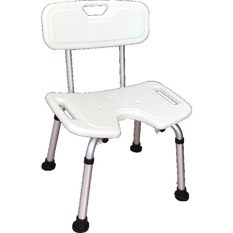 New Design Health Medical Hospital Adjustable Height Shower Seat Aluminum Shower Chair 150kg Capacity Compact Design