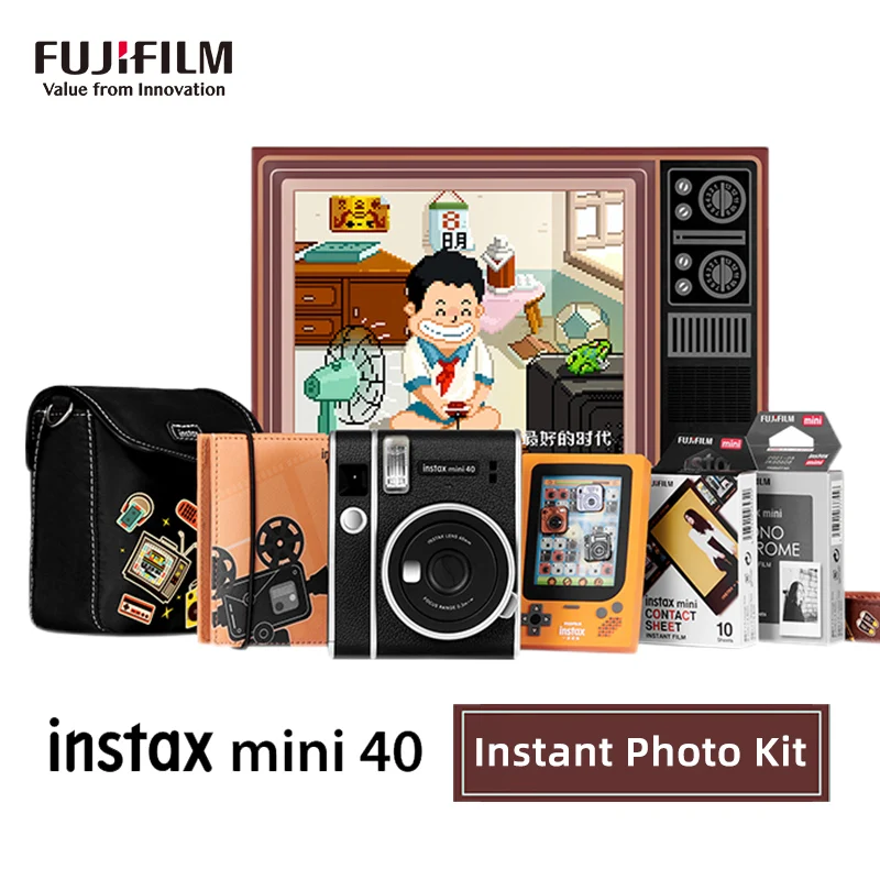 

Original Fujifilm Instax Mini 40 Films Camera Hot Sale New Instant Photo Black Colour Fuji Photo Paper+Gift Package