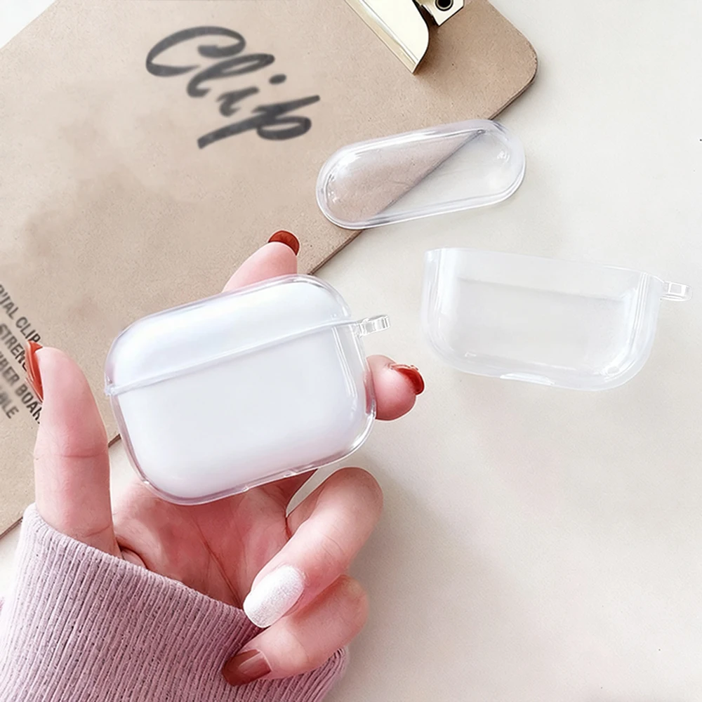 Klare, weiche TPU-Kopfhörerhülle für Airpods Pro 3 Pro 2 Pro, stoßfest für Airpods 4 3 2 1, Bluetooth Wireless Kopfhörerhülle, einfarbig – Detail 2