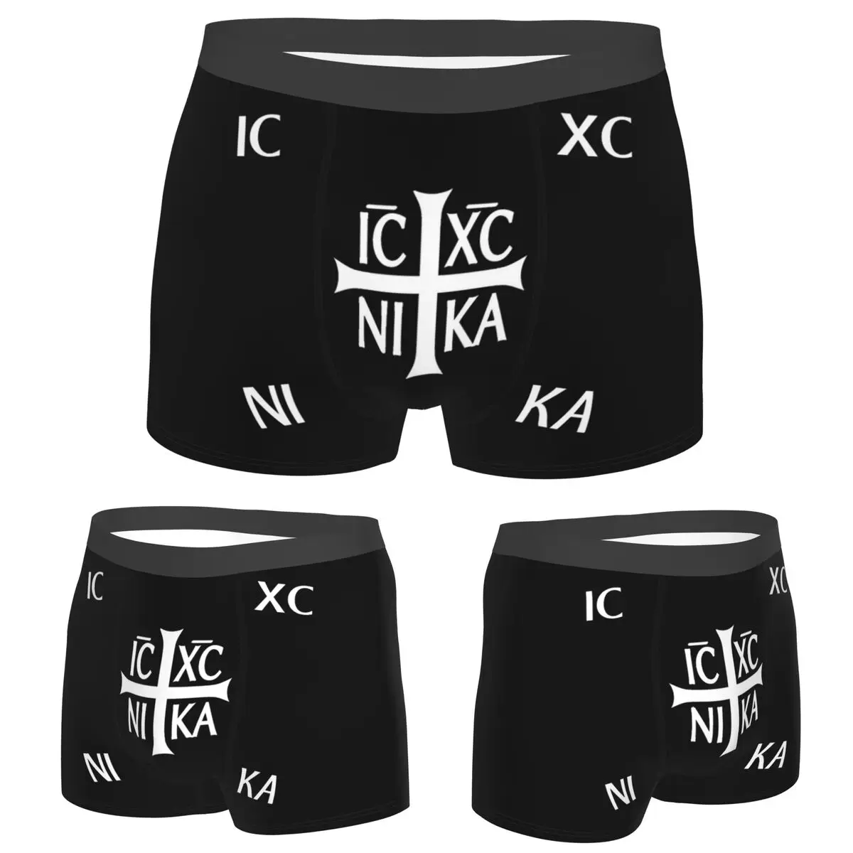 

Трусы-боксеры, шорты IC XC NIKA Cross Christian Orthodox Jesus Chris, мужские дышащие трусы для Homme, мужской подарок