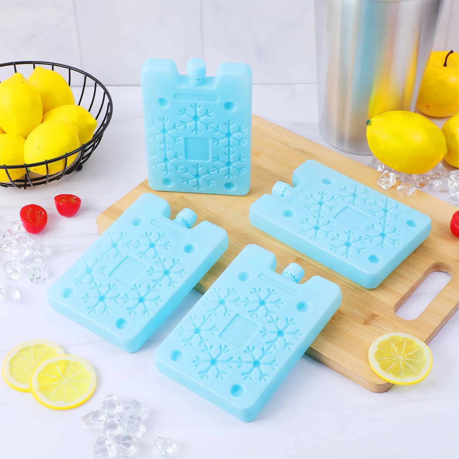 4Pcs Ice Packs for Lunch Box Freezer Packs Reusable Cooler Ice Blocks Strong Thick Pe Material Easy Use Freezer Pack view 5