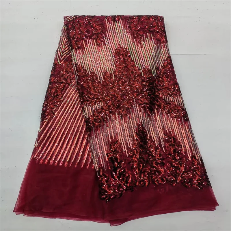 

Роскошная африканская красная/золотая кружевная ткань высокого качества, 2022, нигерийская вышивка, французская кружевная ткань с блестками для женщин, вечерние, свадебные