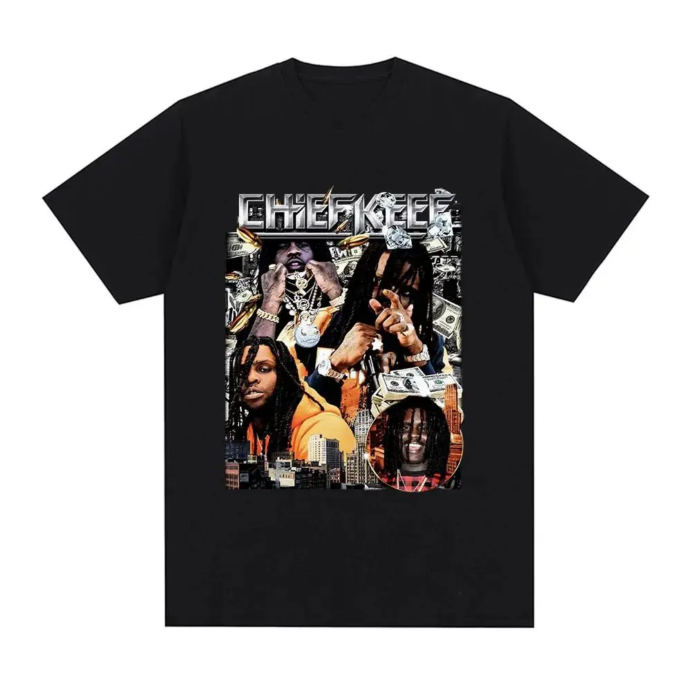 I Love Chief Keef T-Shirt Mode Lässig Kurzarm Vintage Gothic Oversized Print T-Shirts Hip Hop Lose Streetwear Unisex – Detail 23