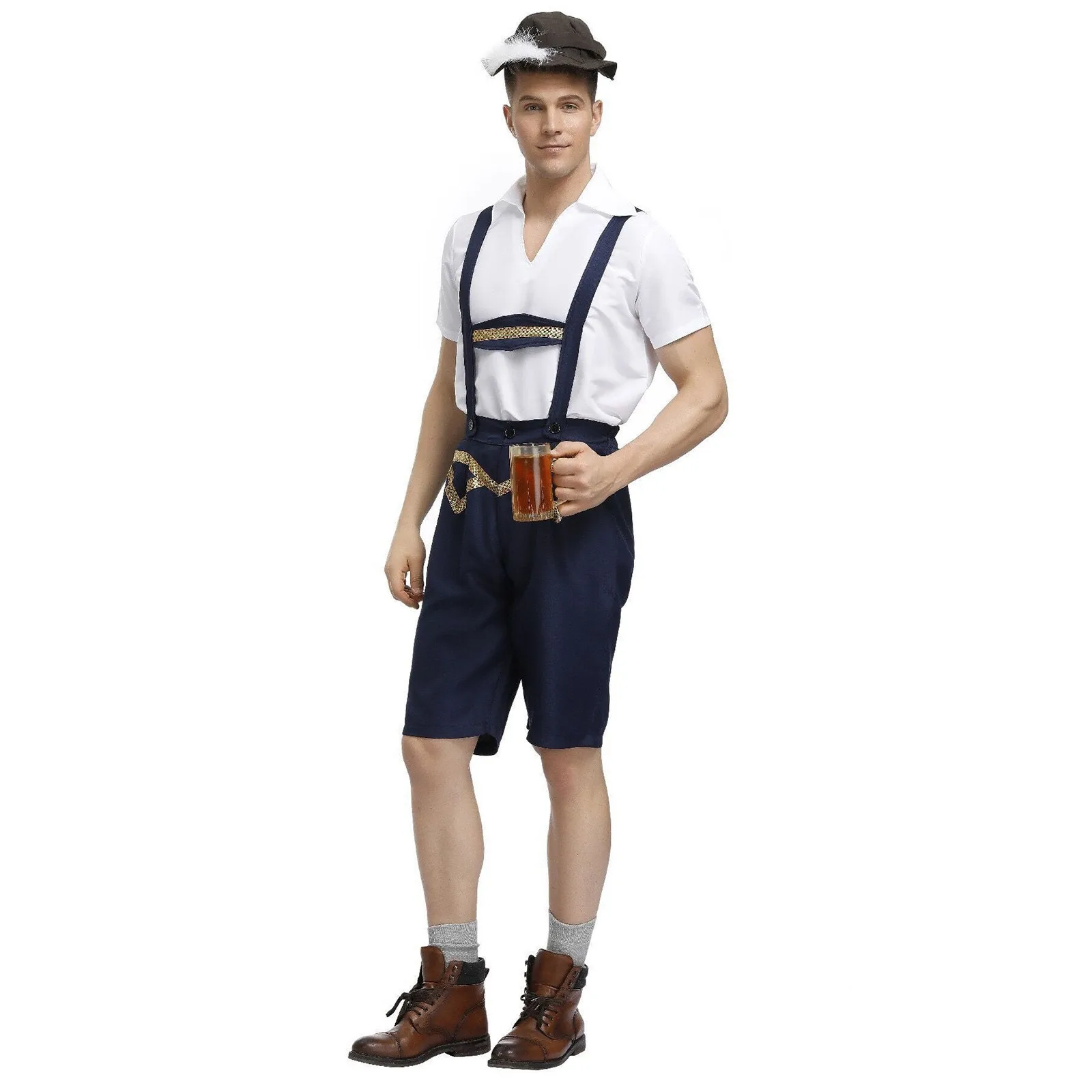 Male Oktoberfest Camisole Pants 2024 New Fashion Large Size Bavarian German Beer Festivals Costume Men Fancy Cosplay Outfit