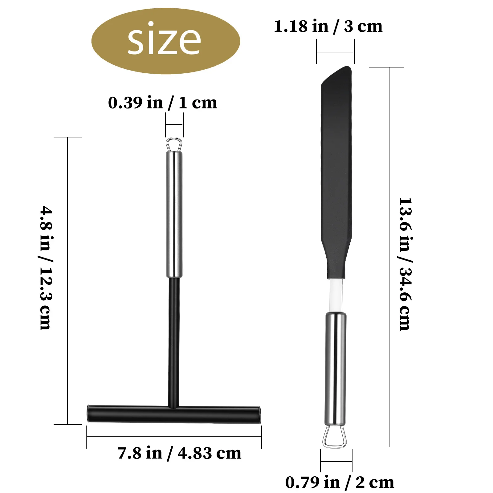 1 set Stainless Steel Crepe Spreader Tool Set 430 Pancake Maker Spatula Kitchen Accessory Easy Use Home Restaurant