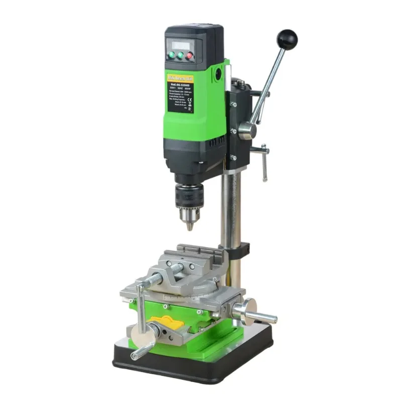 Small desktop drilling and milling machine 5 speed 750 watts, vertical mini drilling machine, aluminum alloy 1.5-13 mm DIY