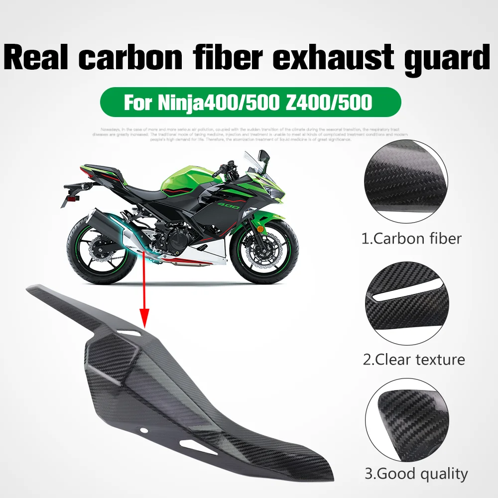 

For Kawasaki Ninja400 Ninja500 NINJA 400 500 Z400 Z500 Motorcycle Carbon Fiber Exhaust Pipe Protective Muffler Heat Shield Cover