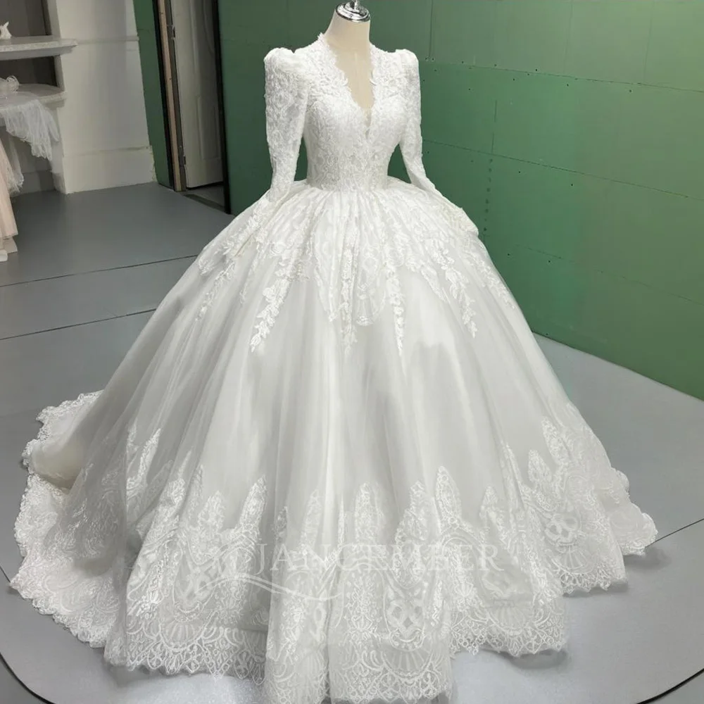 Customized Affordable Beach Wedding Dress Popular Design Organza Princess Ball Gown V-Neck Bride Dress Vestido de novia 2025