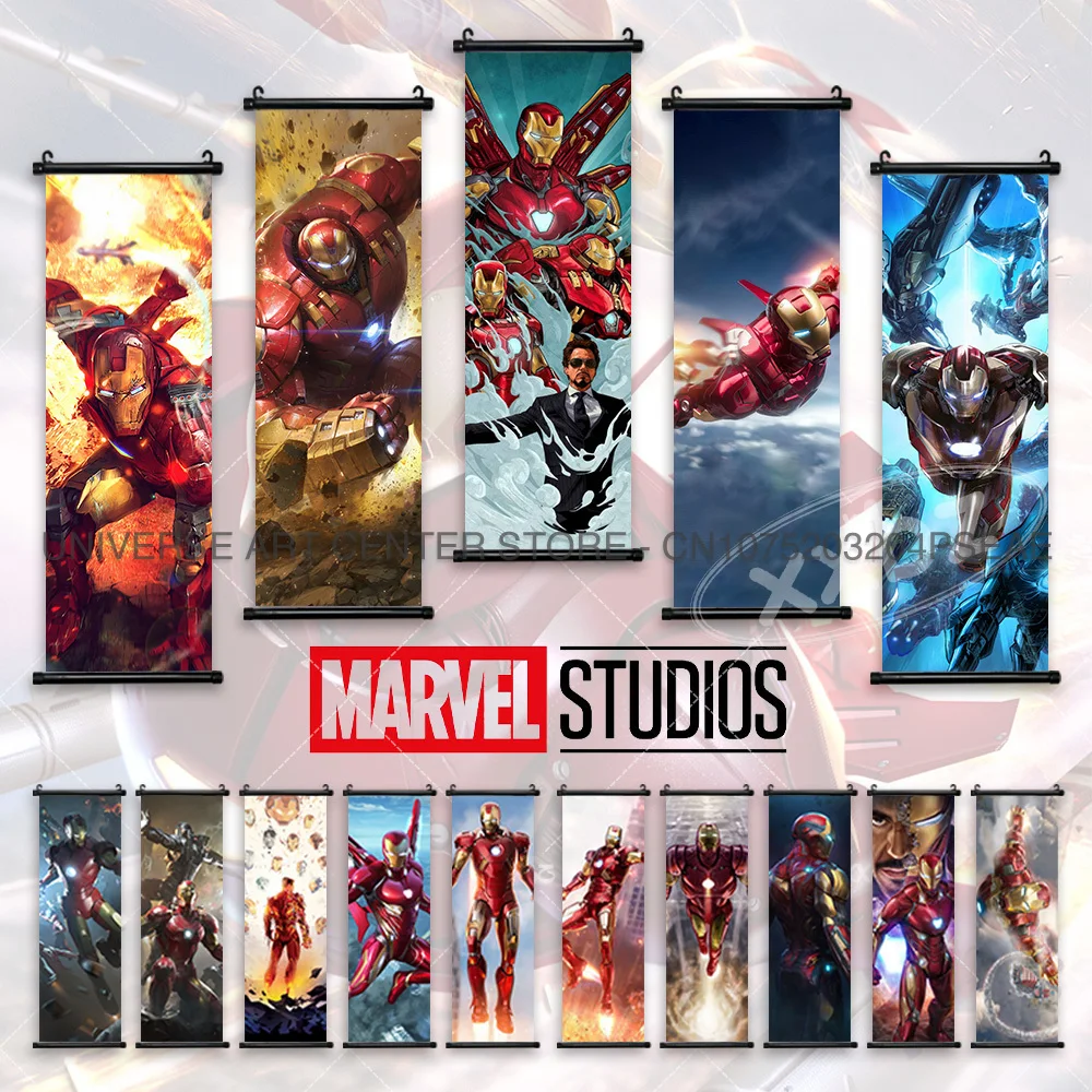 

The Avengers Poster Iron Man Movie Hanging Painting Marvel Scrolls Picture Home Decoration Wall Art Latest Child Gift Wallpaper