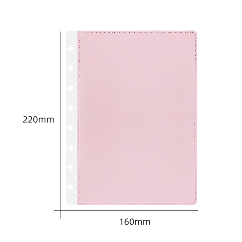 A5 PU Mushroom Hole Notebook Cover 8 Disc Ring T Type Holes Planner Protective Shell Leather Color Cover Office Supplies