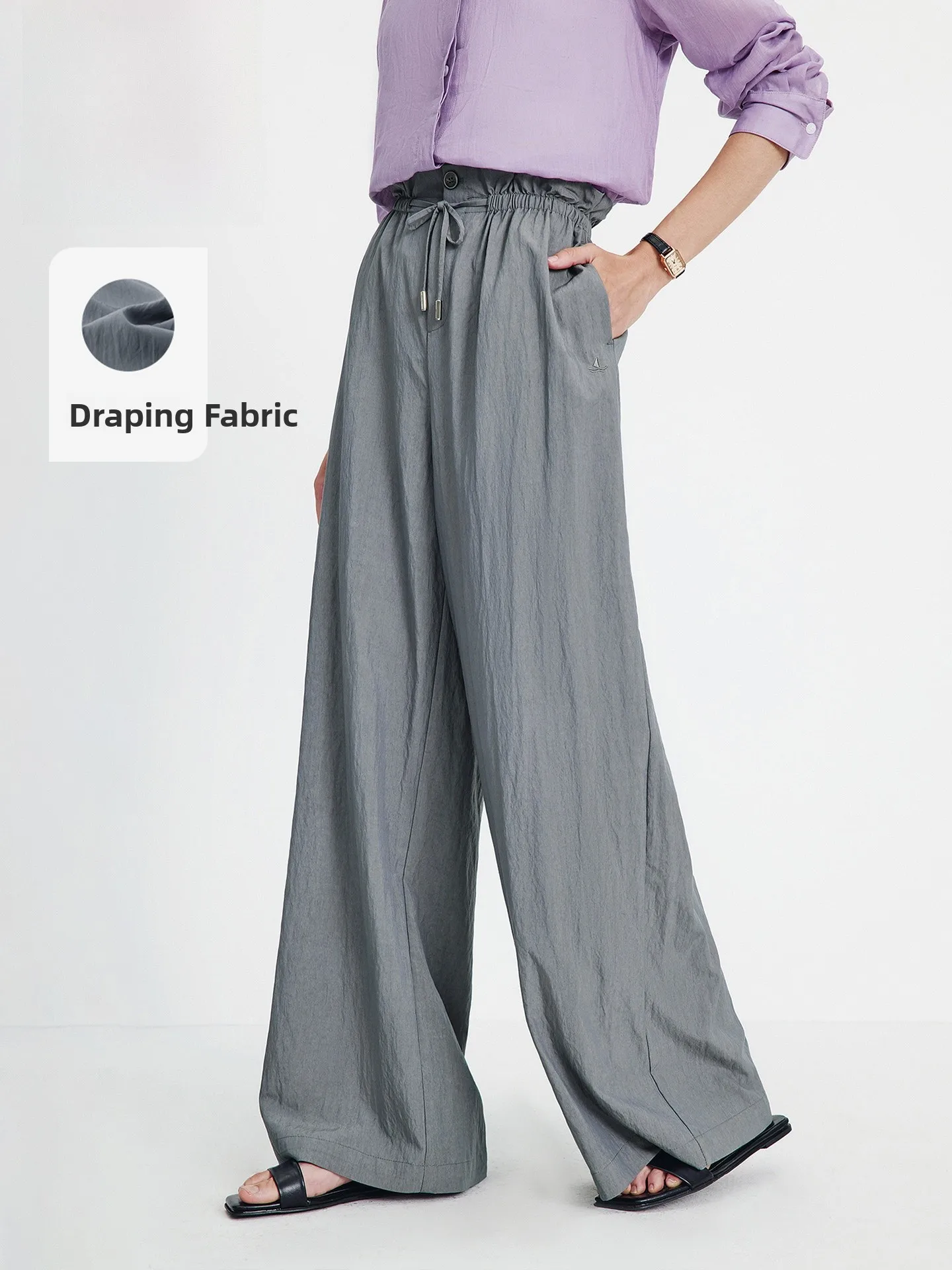 

Navigare High Waist Wide Leg Pants Casual Design Sensation ey Women's Loose Fit Trousers Spring Commute Daily Wear