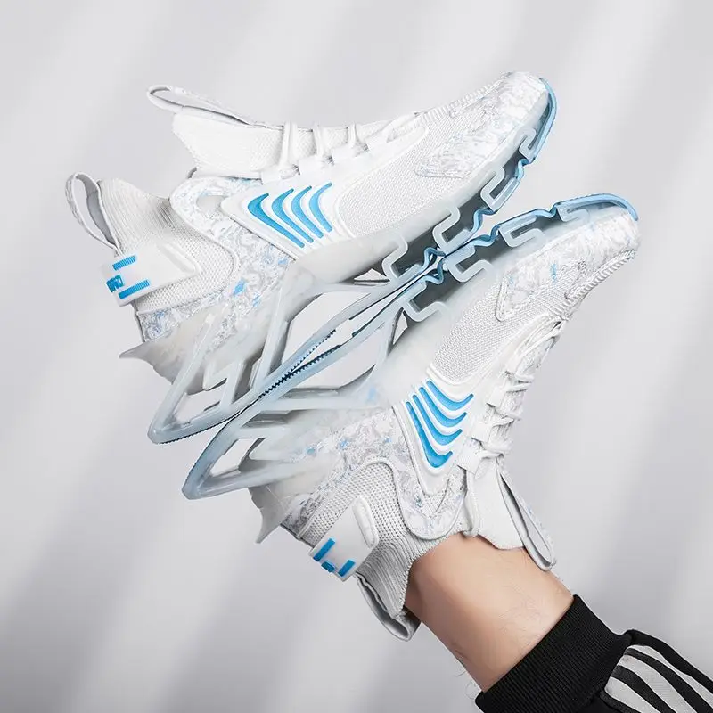 

Fall 2025 Men's Casual Running Shoes Breathable Sneakers Comfortable Sneakers Blade Design Shock-absorbing Large Size