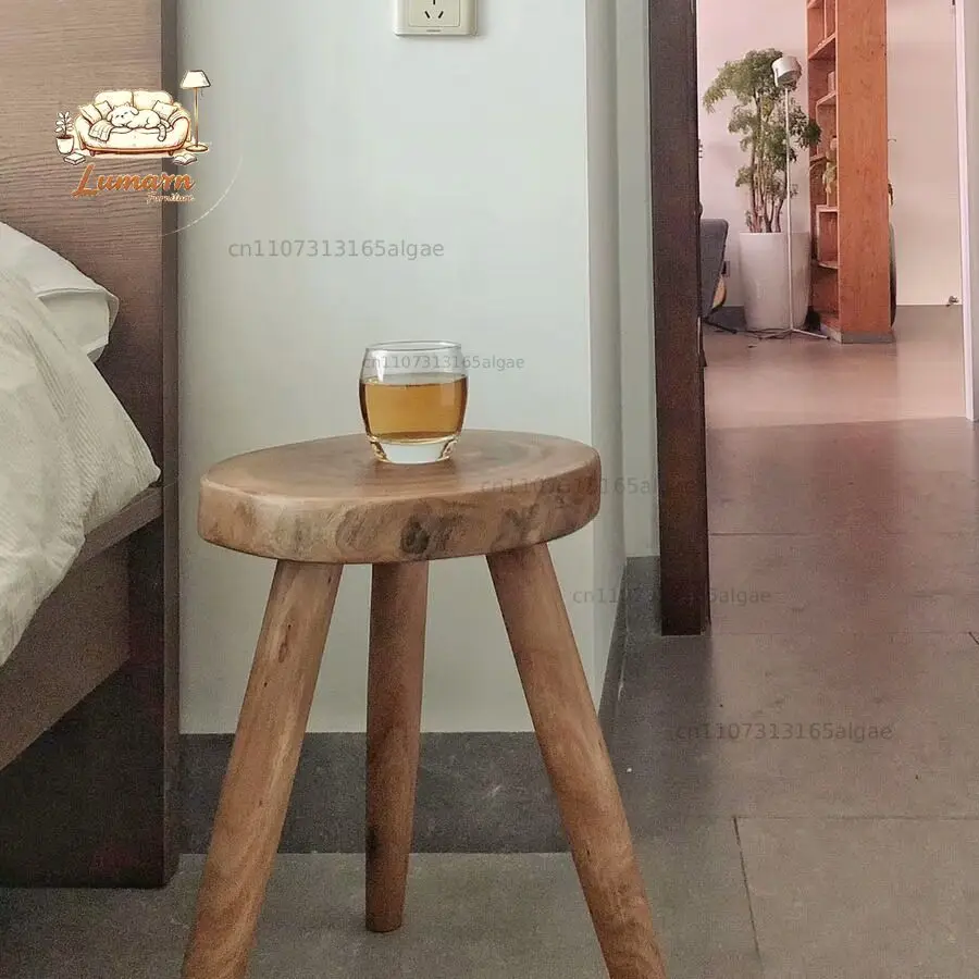 Solid wood creative flower stool furniture simple log wooden stool small stool balcony flower stand original ecological be