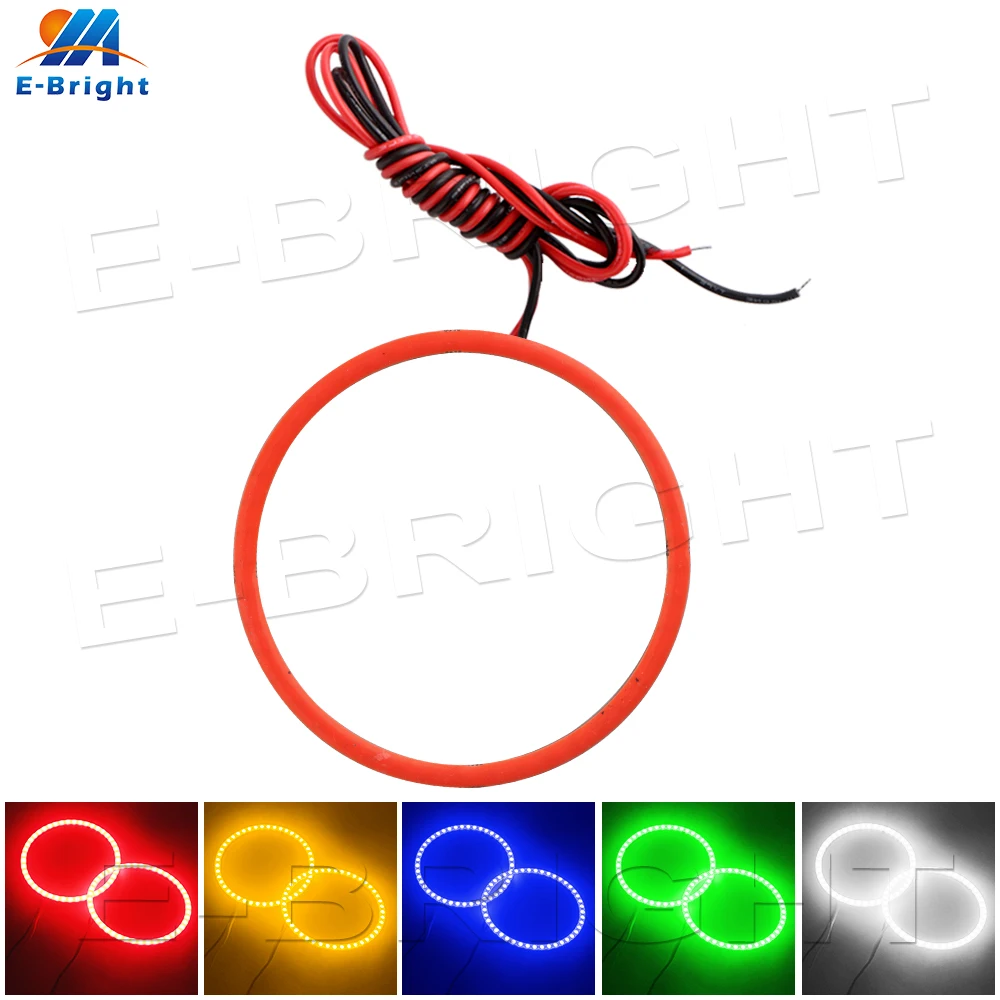 

1x Angel Eyes COB Halo Ring DRL 60MM 70MM 80MM 90MM 100MM 110MM 120MM Car Motorcycle Fog Light LED Headlight White Red Yellow