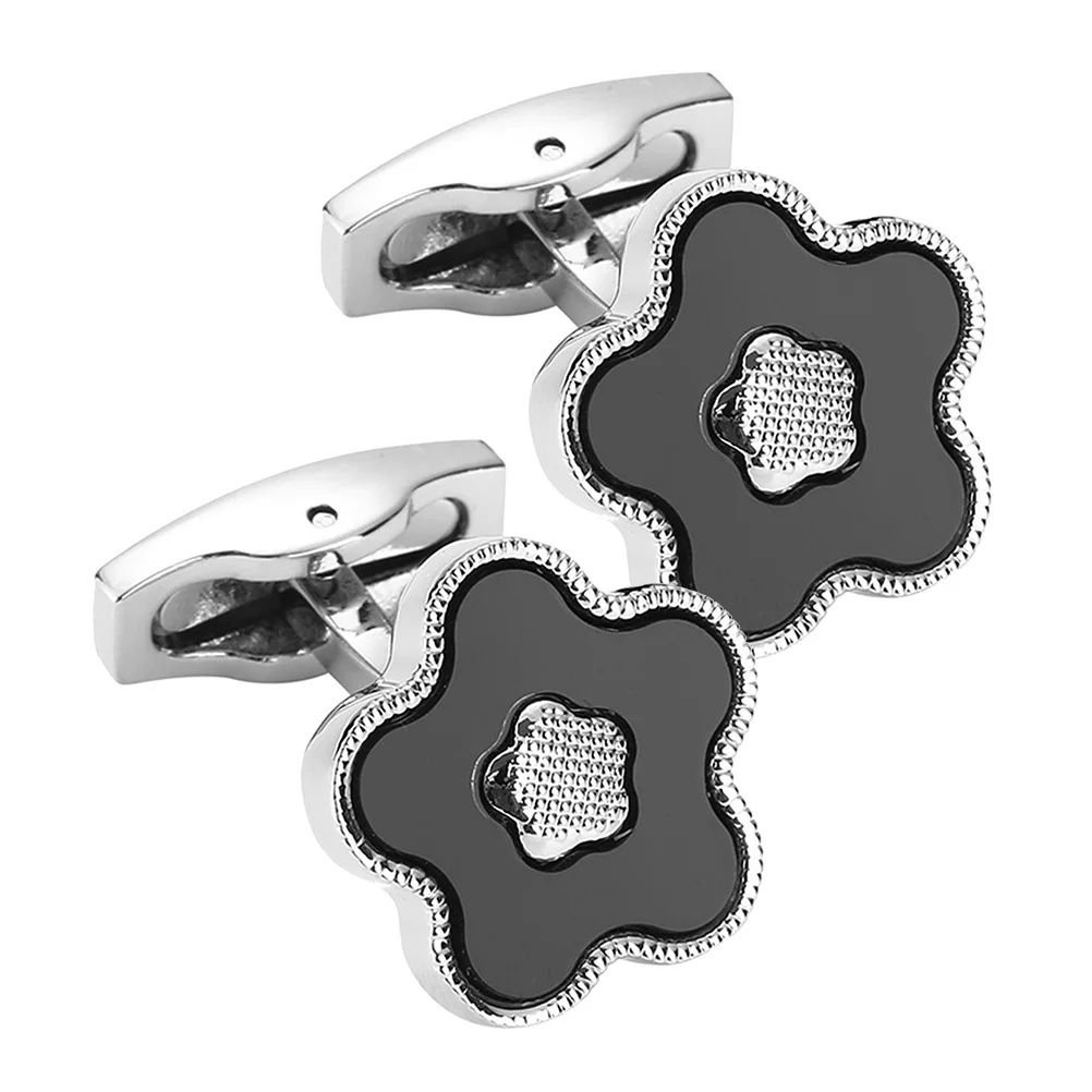 

1Pair Metal Flower Cufflinks Men Suit Studs Durable Tuxedo Shirt Accessories Wedding Business Buttons Cuff Links