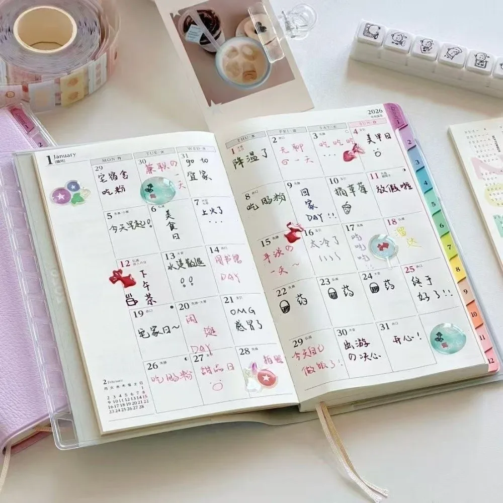 New Textured Cover 2027 Planner with Rainbow Index Tabs with Calendar Dated Planner Schedule Organizer Daily Planning
