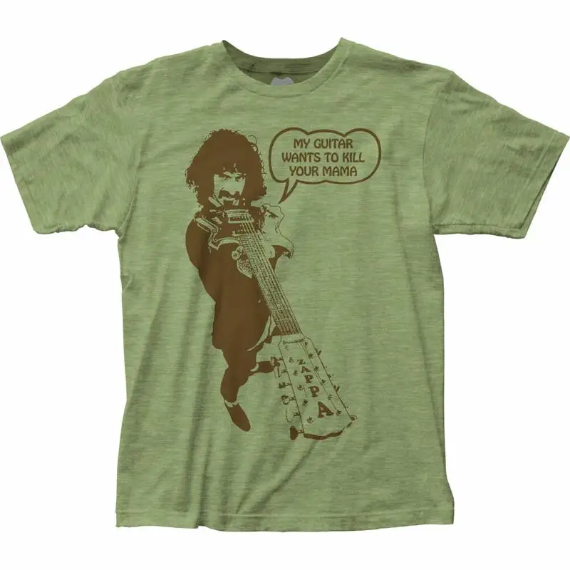 Frank Zappa Kill Your Mama camiseta para hombre con licencia Rock N Roll música verde jaspeado