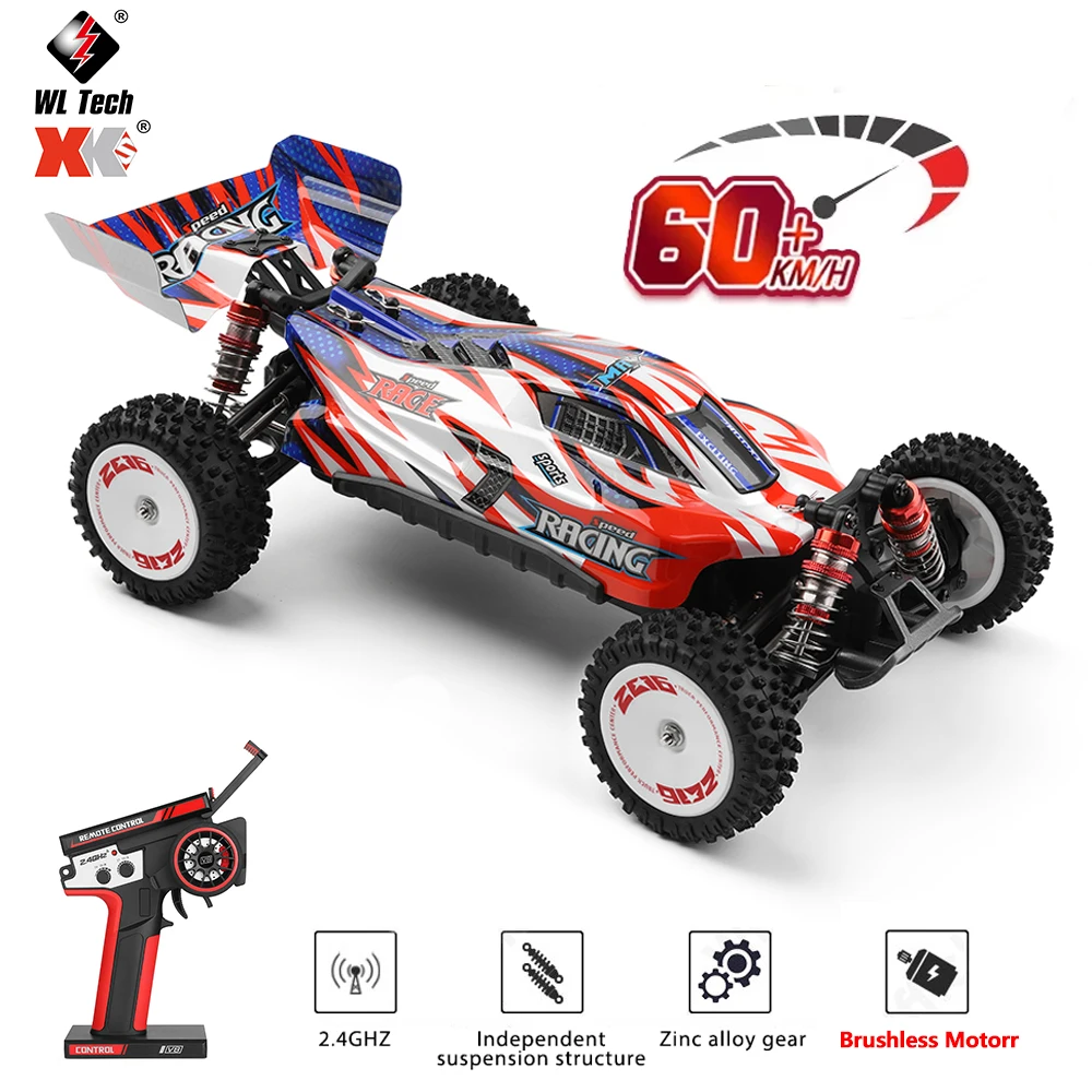 Wltoys 1/12 124008 Drift Cars 2000mAh 60km/h High Speed 3S Brushless Motor Remote Control 4WD Off-Road Toys for Adults