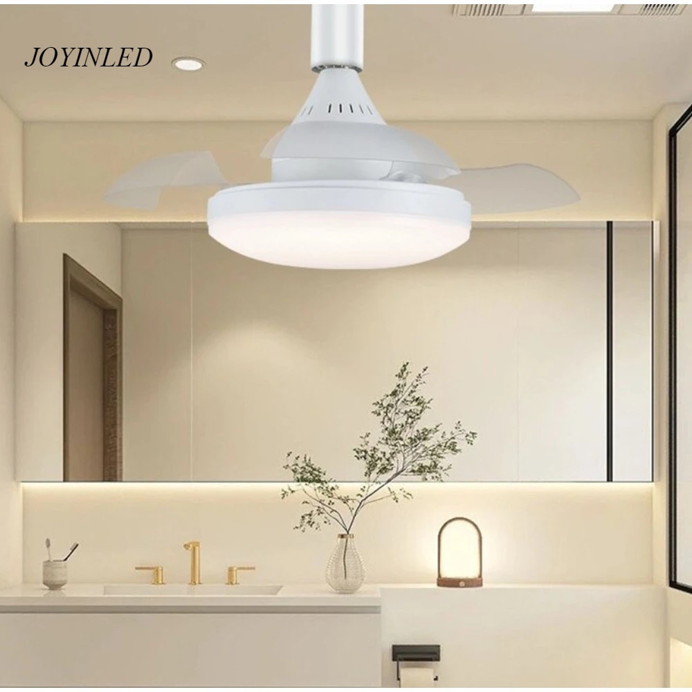 

JOYINLED Modern Design Invisible Blade Ceiling Fan Dimmable Quiet LED Pendant Light for Bedroom Living Room Remote Control