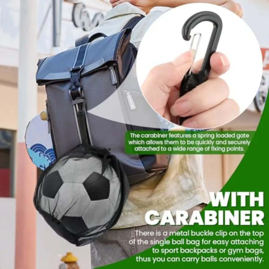 2 stks Enkele Bal BagMesh Draagtas Met Snelsluiting Enkele Mesh Bal Tas Trekkoord Sling Back Bag Basketbal Tas Voor