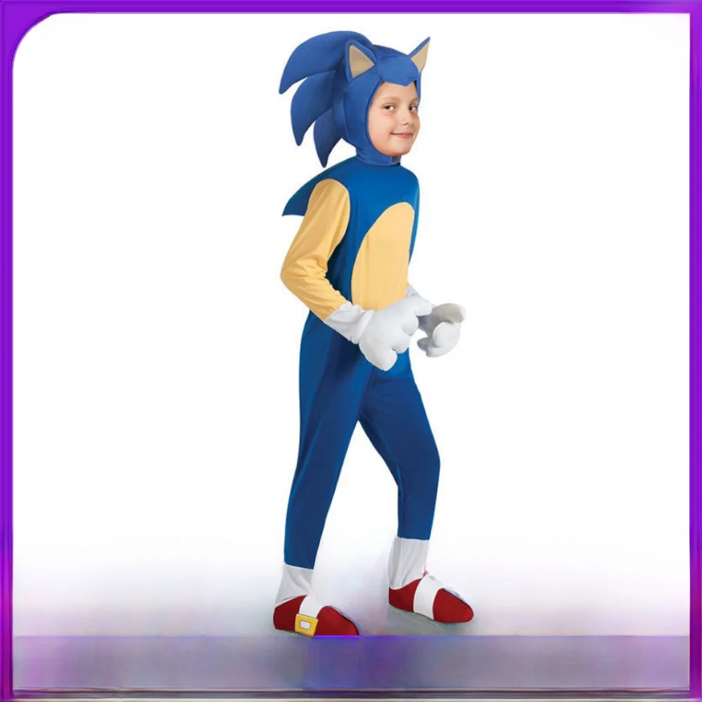 Costume blu Sonic H loween Abbigliamento tradizionale da donna Spettacolo teatrale Poliestere Estate Nessun marchio