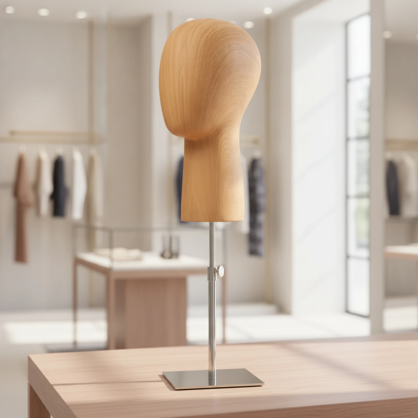 Display Mannequin Space-Saving Fiberglass Head Display Form for Boutique Owners, Window Displays, Clothing Shops