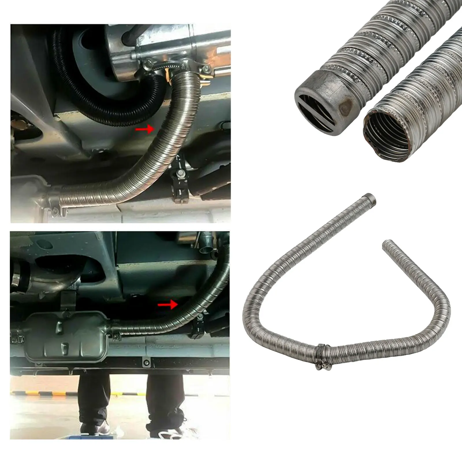 

Выхлопной шланг 24 мм для дизельных воздушных обогревателей, двухслойный, из нержавеющей стали, длина 60 см, для улучшенной работы обогревателя