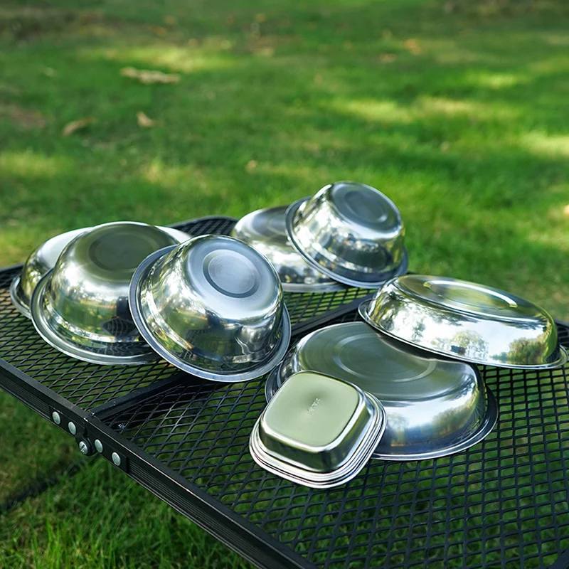 Camping Cooking Portable Dining Plate Set, Outdoor Tableware, Self Driving BBQ Plate, Home Soup Pot, Bowl Plate,17Pcs, 22Pcs